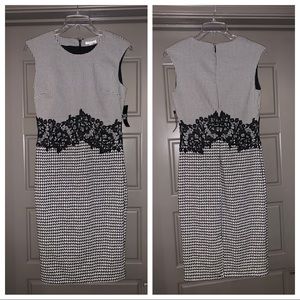NY & Co. Houndstooth Lace Sheath Dress